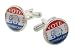 Silver plated Vote Republican political or politics cufflinks with presentation box. Made in the U.S.A