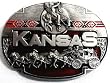 Kansas State 3-D Enamel Pewter Belt Buckle