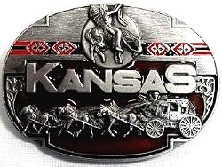 Kansas State 3-D Enamel Pewter Belt Buckle