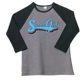SnowGirl SS Tee - Black - Blue Signature Logo (snowmobiling snowboarding Polaris by SnowGirl Sportswear