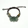 Hand-knotted Dragonfly Jade One-of-a-Kind Bracelet - Adjustable Cord