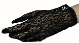 Black Stretch Lace Wrist Length Gloves