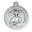 Fine Pewter Saint Catherine Laboure of The Miraculous Medal and 18-inch Chain