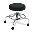 Lab Stool,Low Base w/Screw Lift, 23"x23"x17"-25", Black