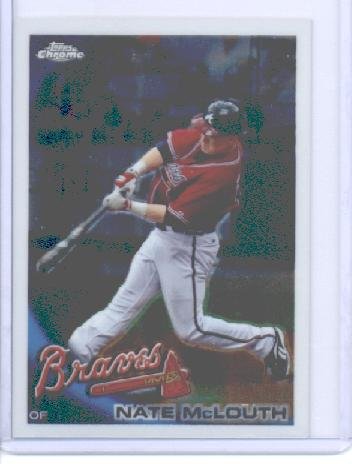 2010 Topps Chrome Baseball Card # 162 Nate McLouth - Atlanta Braves - MLB Trading Card in Screwdown Case