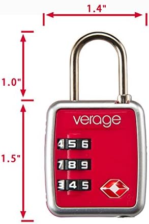 TSA Accepted Luggage Lock Handy Small Keep Your Valuables Safe (Red)