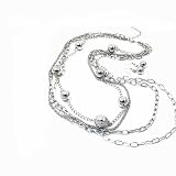 Silver Five Layer Chain Necklace Set Fashion Jewelry