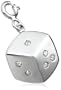 Sterling Silver Diamond Dice Charm (1/10 cttw)