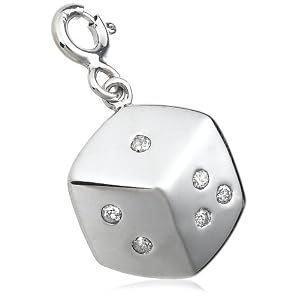 Buy Sterling Silver 1 10 cttw Diamond Dice Charm by Amazon.com Collection