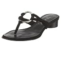 J.Renee Women's Dalia Flat Suede Thong with Rhinestone Ring