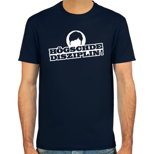 T-Shirt “Högschde Disziplin”, Jogi Löw ::: Farbauswahl: deepred, schwarz, oliv oder navy ::: Größen: S-XL ::: Fußball-Kult