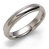Platinum 4mm Comfort Fit Milgrain Band