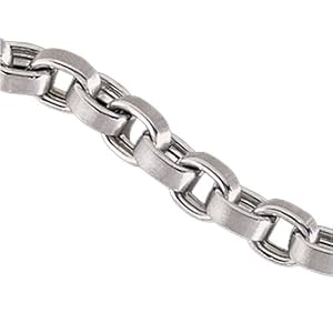 14kt White Gold Oval Flat Link Bracelet