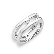 Diamond and Sterling Silver Men's Ring (Sizes 9-11)