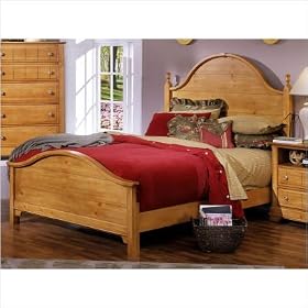 Cottage Collection Panel Bed in Pine Size: King