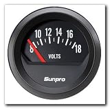 Voltmeter Gauge, 2 Black Dial Face