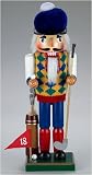 15 Wood Golfer With Golf Club, Golf Bag, & Ball Christmas Nutcracker #C3132