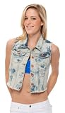 Dollhouse Premium Juniors Denim Destructed Vest