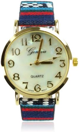 ZLYC Ladies Women's Bohemian Ethnic Handmade Woven Band Casual Wrist Watch Blue