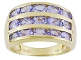 14KT 2.22CTW TANZANITE THREE ROW RING