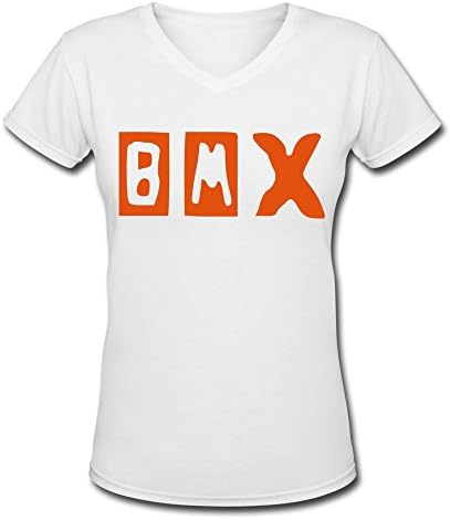 OXL Women's Bmx 1 Cotton V Neck T Shirt Tee White L
