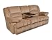 Champion Tan Motion Reclining Sofa W / Drop Down Table