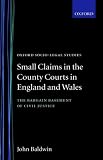 Small Claims in the County Courts in England and Wales: The Bargain Basement of Civil Justice? (Oxford Socio-Legal Studies)