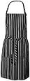 Chef Works CSBA-BCS Chalk Stripe Bib Apron with Pockets, 34-1/4-Inch Length by 27-Inch Width, Black/White