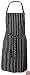 Chef Works CSBA-BCS Chalk Stripe Bib Apron with Pockets, 34-1/4-Inch Length by 27-Inch Width, Black/White