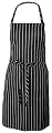 Chef Works CSBA-BCS Chalk Stripe Bib Apron with Pockets, 34-1/4-Inch Length by 27-Inch Width, Black/White