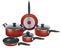 Mirro Get A Grip Aluminum Nonstick 10-Piece Cookware Set, Red