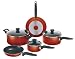 Kitchen & Housewares : Mirro Get A Grip Aluminum Nonstick 8-Piece Cookware Set, Red