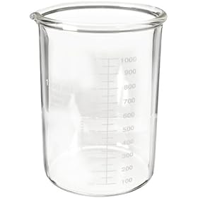 Kimble, Kimax, Heavy-Duty Low Form Beaker With Double Capacity Scale, 1L (Pack of 6)