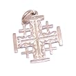 Small and Detailed Silver Jerusalem Cross &nbsp;(2 cm &nbsp;&nbsp;or 0.8" without loop)