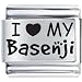 I Heart(love) My Basenji Laser Italian Charm