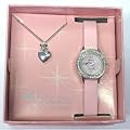 Tikkers - AKG-04 - Montre Rose pour Fille Sertie de Diamant et Pendentif en Coeur