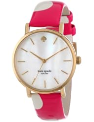 kate spade new york Womens 1YRU0224 Pink Polka Dot Metro Strap Watch