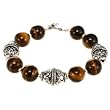 EXP Handmade Tiger Eye & Silver Bracelet