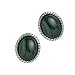Malachite Button Earrings