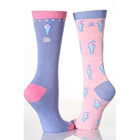 Ladies 2 Pair Elle Patterned Bamboo Socks