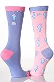 Ladies 2 Pair Elle Patterned Bamboo Socks