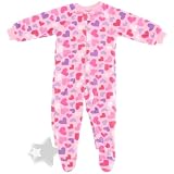 Pink Heart Footed Blanket Sleeper for Infant and Toddler Girls