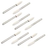 uxcell マウント フェルト ボブ フェルト軸付ホイール　10個 研磨工具 15 mm×4 mm 円錐 ウール フェルト おじぎ 電気ドリル用
