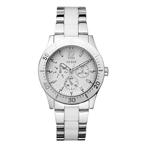 Guess - W15067L2 - Ladies Sport - Montre Femme - Quartz Analogique - Cadran Blanc - Bracelet Acier Multicolore