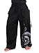 Jing Shop Harem Balloon Pants Swirl Hippie Boho Design Cotton One Size Black