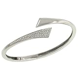 Bangle Bracelet w/ Tapered Pave Diamond Accent .48cttw