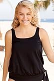 Beach Belle Punaluu Plus Size Blouson Tankini Top Womens Swimsuit