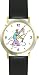 Fly Fisherman or Man in Wading Boots with Fish Fishing - WATCHBUDDY® DELUXE TWO-TONE THEME WATCH - Arabic Numbers - Black Leather Strap-Size-Large ( Men's Size or Jumbo Women's Size )
