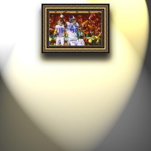Completely Handpainted American Football Sport Painting, Custom Order FL2497, Oil on Canvas, with Option to Paint Jerry, Brett & Co. from Any Other Favorite Photograph or Picture, Unframed, Size 20'' x 31