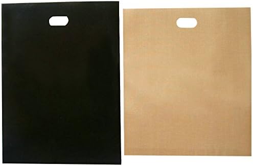 TTUPGO 2pcs Toaster Bags, Non Stick Reusable and Heat Resistant Cheese Sandwiches Bread Grilling Bags (Apricot and Black)